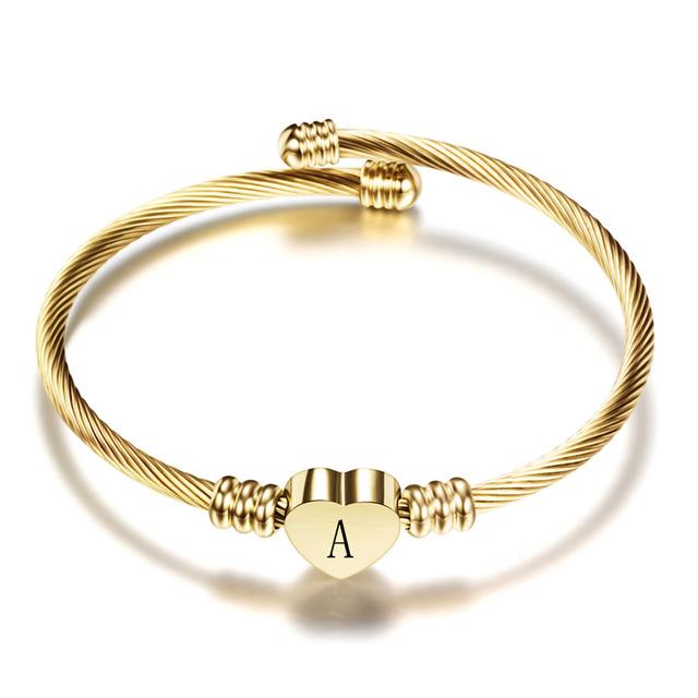 Gold Color Initial Bracelet