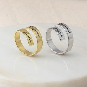 Two Names Adjustable Ring