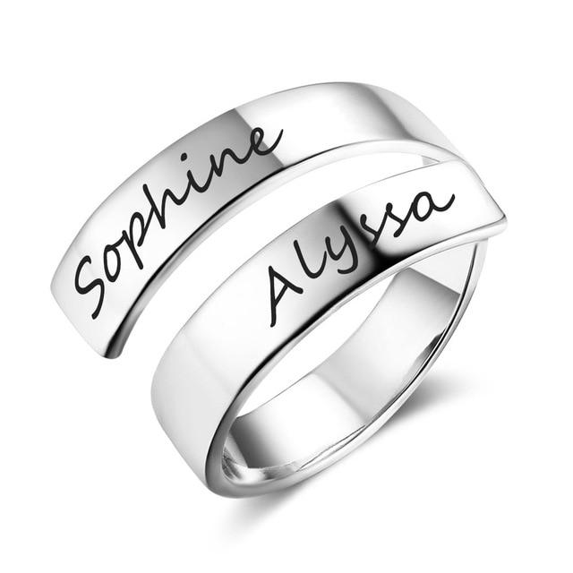 Two Names Adjustable Ring