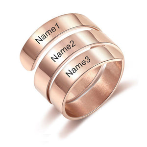Three Names Adjustable Ring